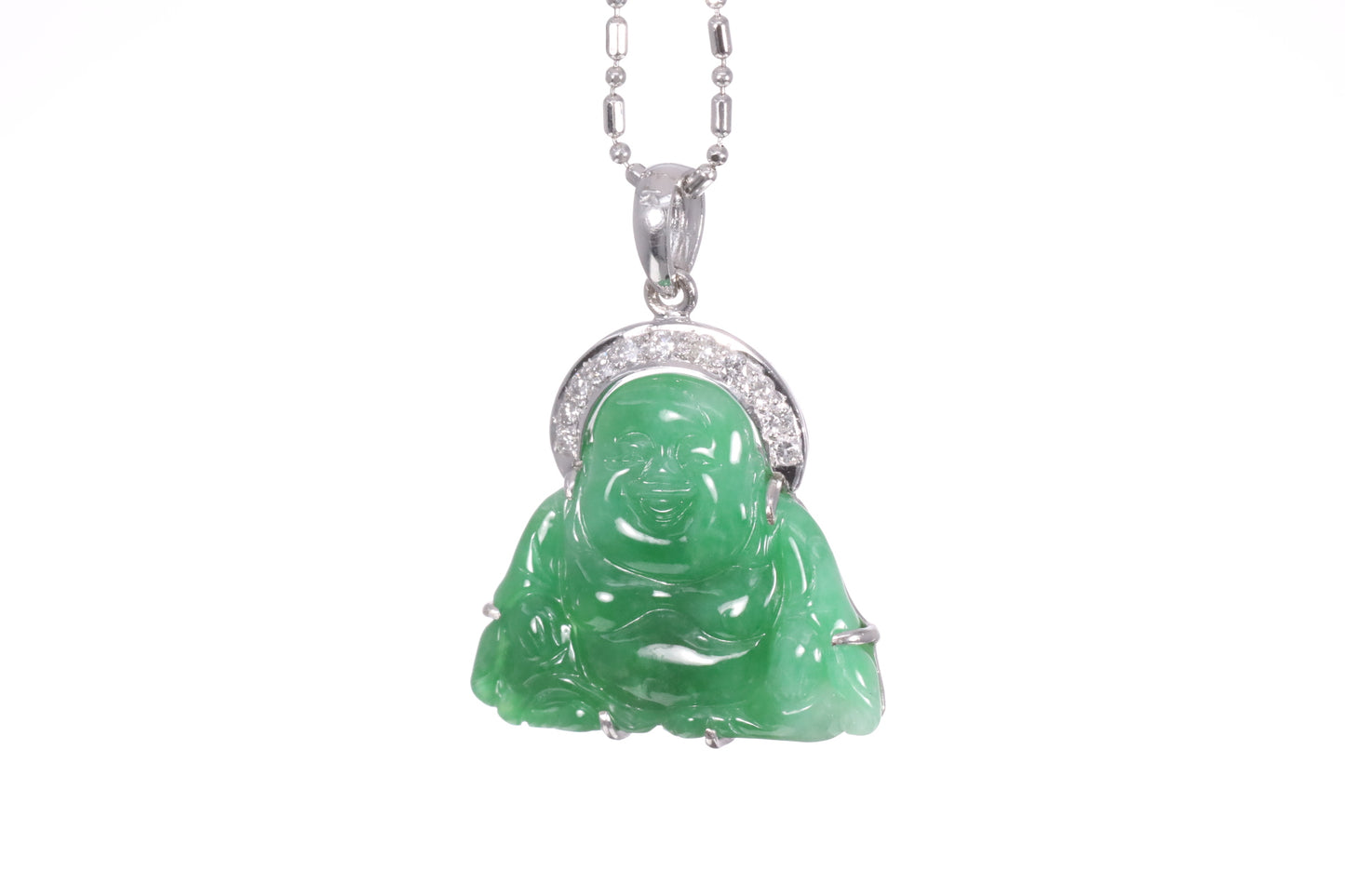 Jadeite Buddha with a Diamond Halo