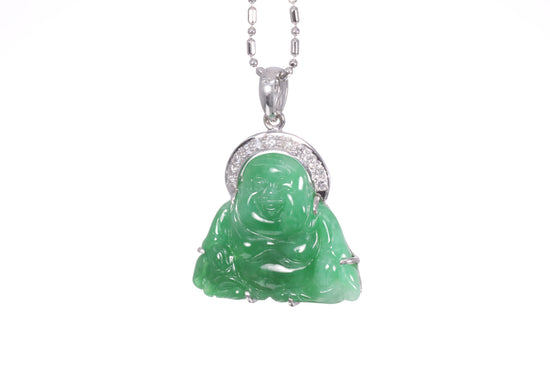 Jadeite Buddha with a Diamond Halo