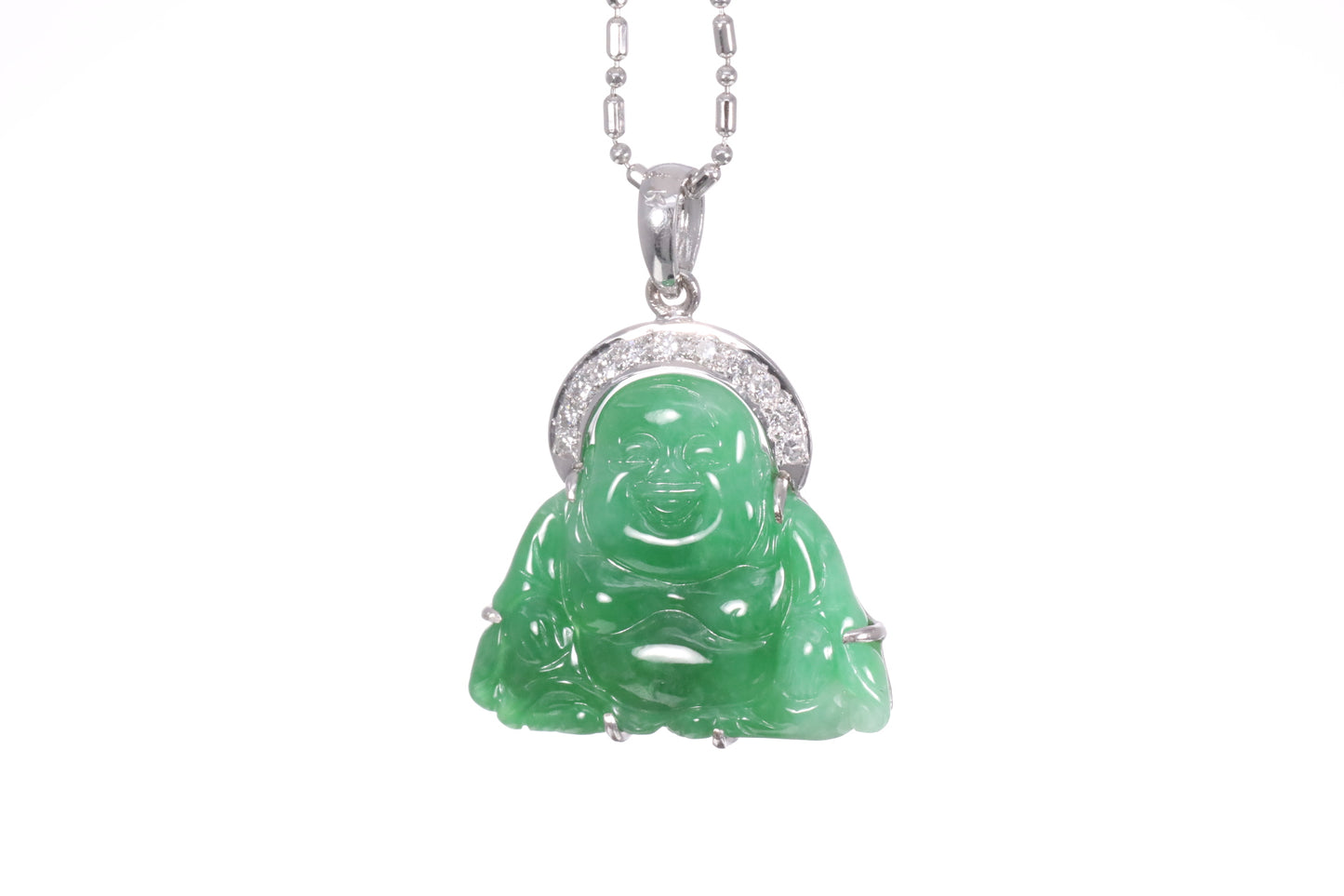 Jadeite Buddha with a Diamond Halo