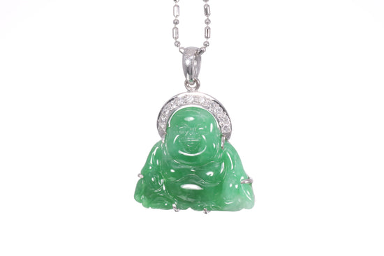 Jadeite Buddha with a Diamond Halo