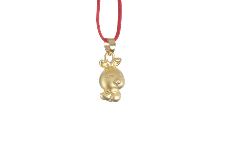 24K Gold 3D Rabbit Pendant