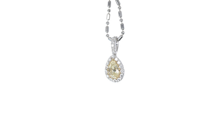 Fancy Yellow Diamond Pear Shaped Pendant