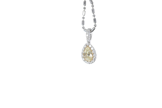 Fancy Yellow Diamond Pear Shaped Pendant