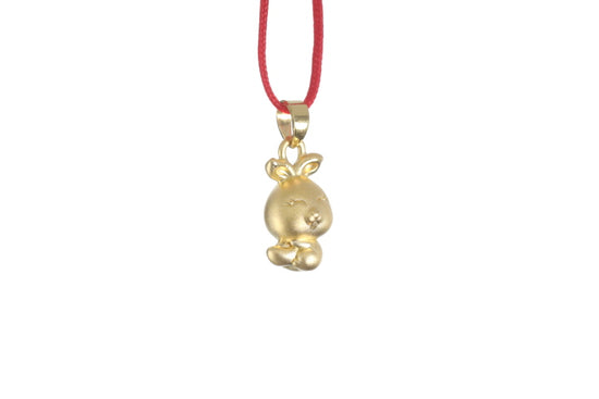 24K Gold 3D Rabbit Pendant