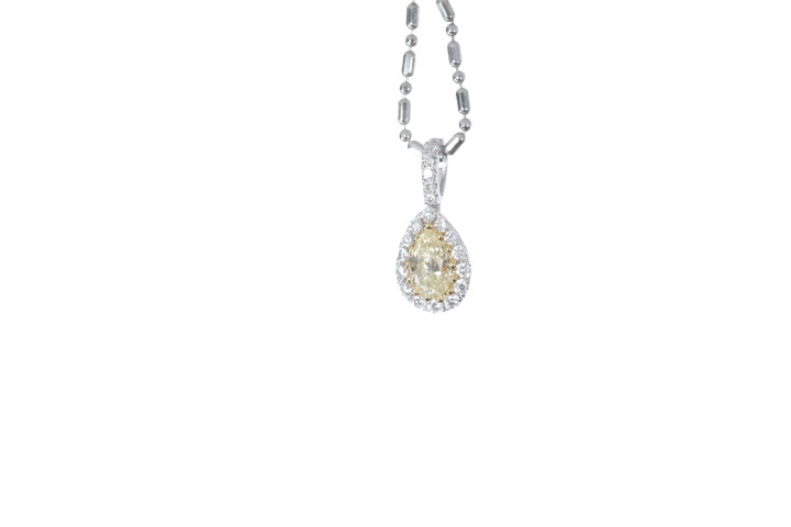 Fancy Yellow Diamond Pear Shaped Pendant