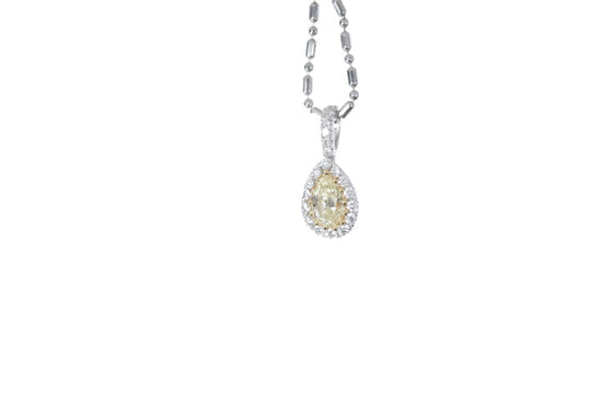 Fancy Yellow Diamond Pear Shaped Pendant