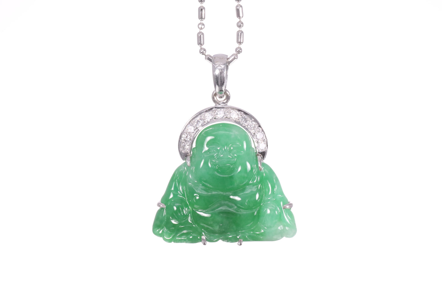 Jadeite Buddha with a Diamond Halo