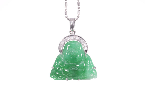 Jadeite Buddha with a Diamond Halo