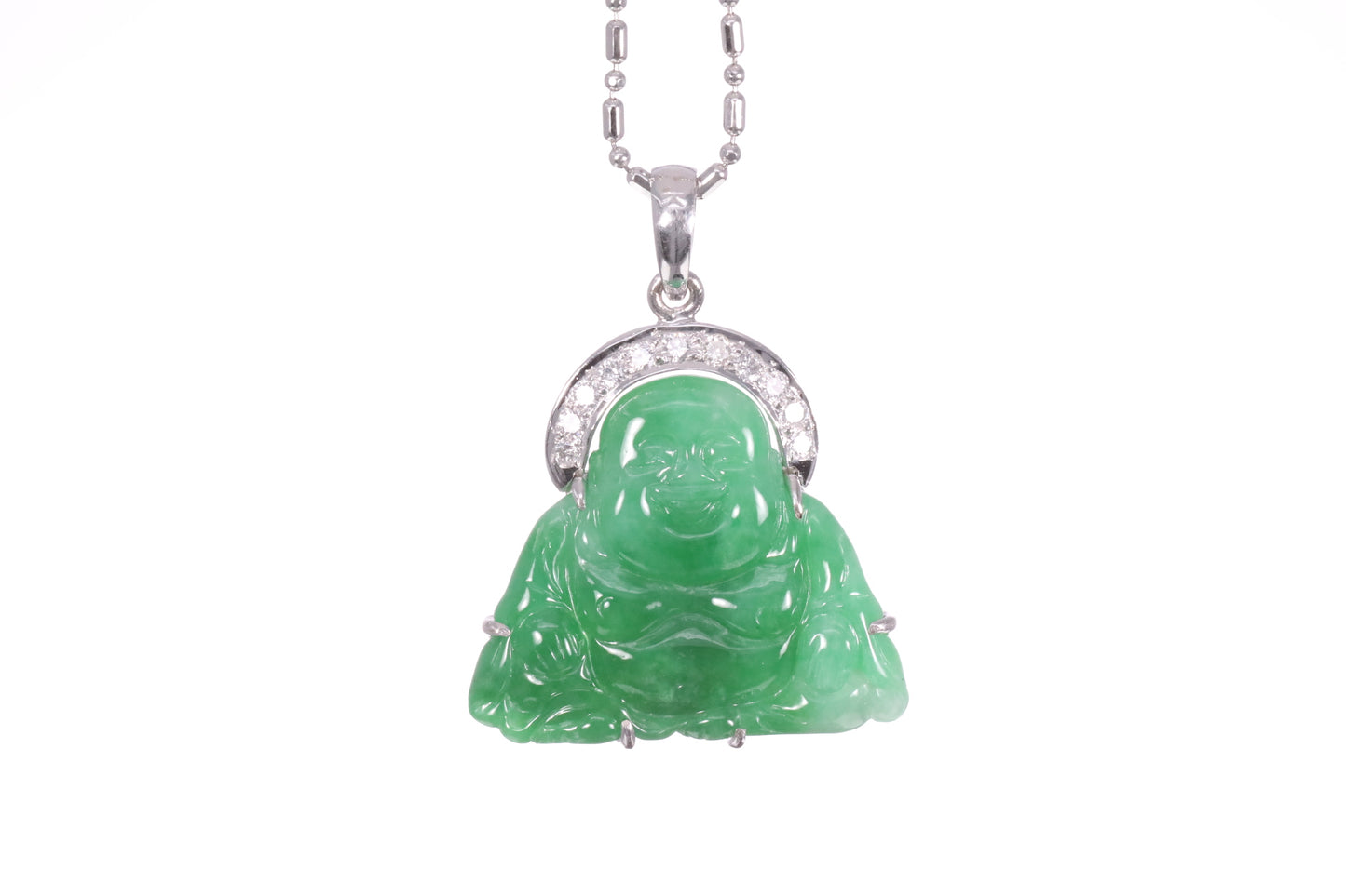 Jadeite Buddha with a Diamond Halo