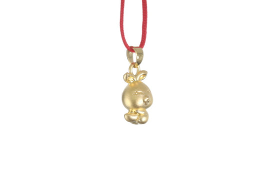 24K Gold 3D Rabbit Pendant