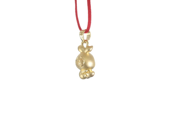 24K Gold 3D Rabbit Pendant