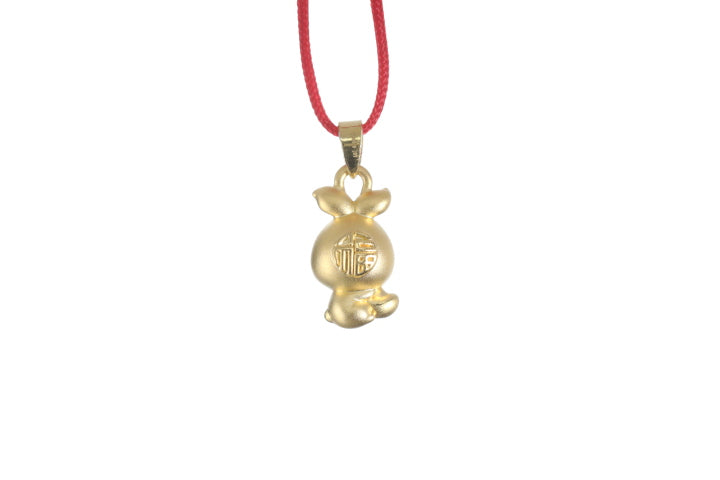 24K Gold 3D Rabbit Pendant