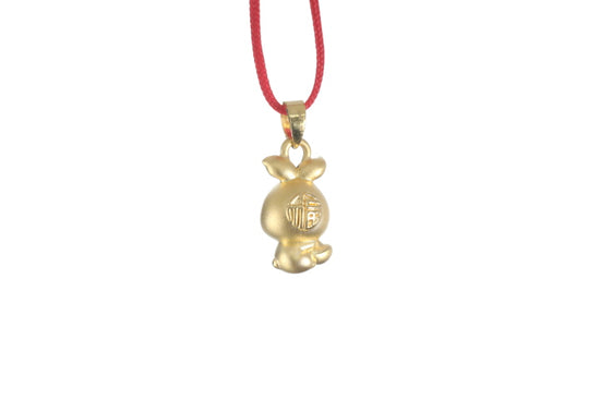 24K Gold 3D Rabbit Pendant