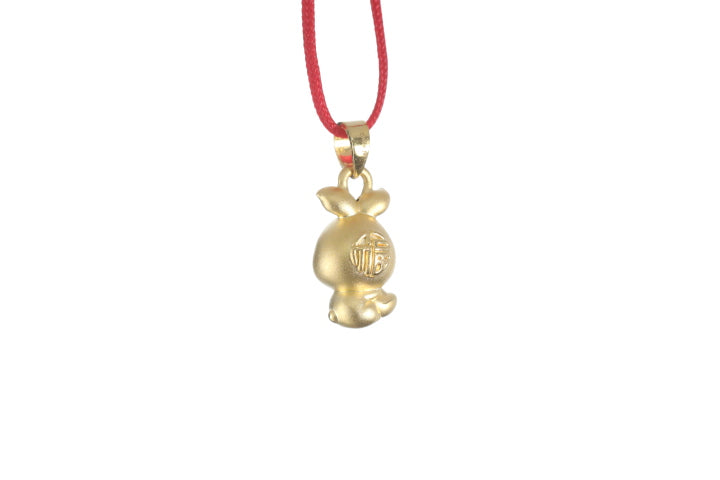 24K Gold 3D Rabbit Pendant