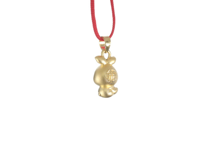 24K Gold 3D Rabbit Pendant