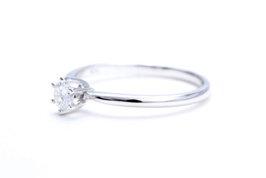 1/4 Carat Solitaire Engagement Ring 18K White Gold