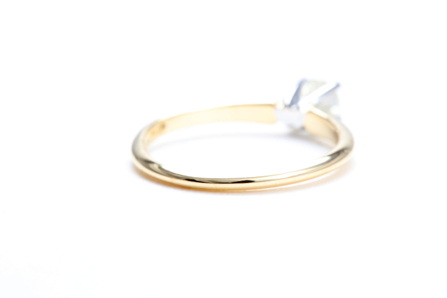 將圖像加載到圖庫查看器中， 1/4 克拉 14K 黃金單石訂婚戒指
