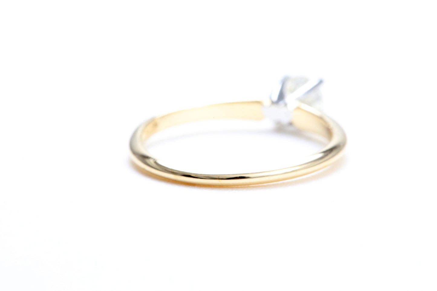 將圖像加載到圖庫查看器中， 1/4 克拉 14K 黃金單石訂婚戒指
