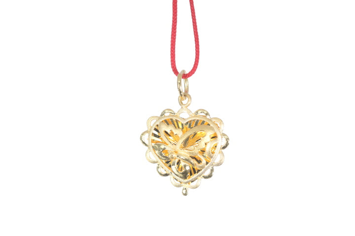 24K Gold Floral Butterfly Pendant