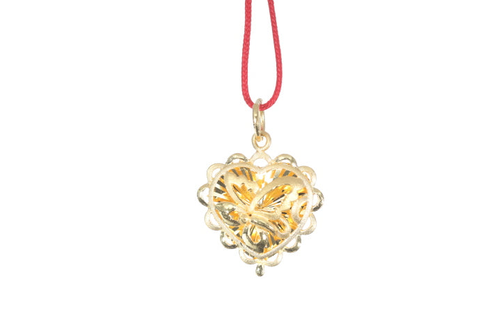 24K Gold Floral Butterfly Pendant