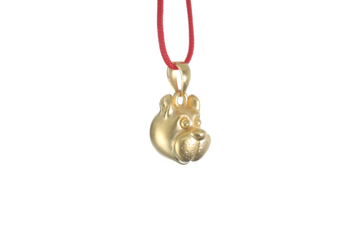 24K Gold Dog Pendant