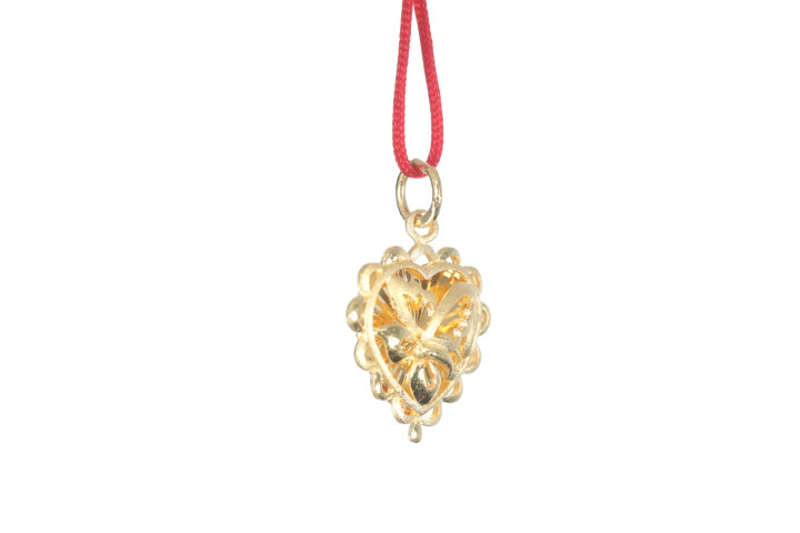 24K Gold Floral Butterfly Pendant