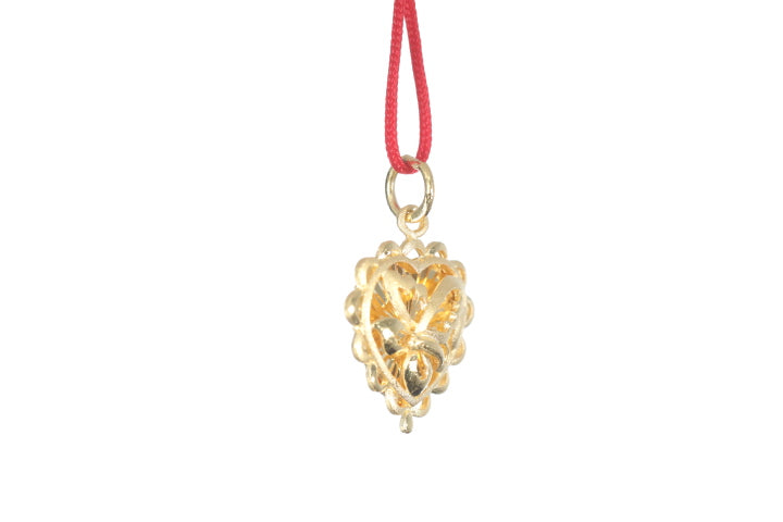 24K Gold Floral Butterfly Pendant
