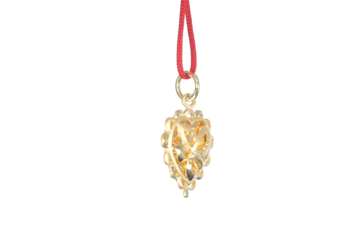 24K Gold Floral Butterfly Pendant