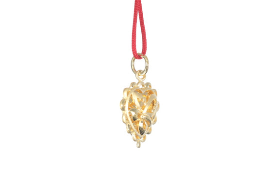 24K Gold Floral Butterfly Pendant