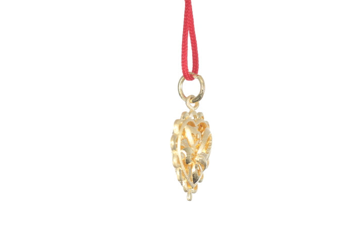 24K Gold Floral Butterfly Pendant