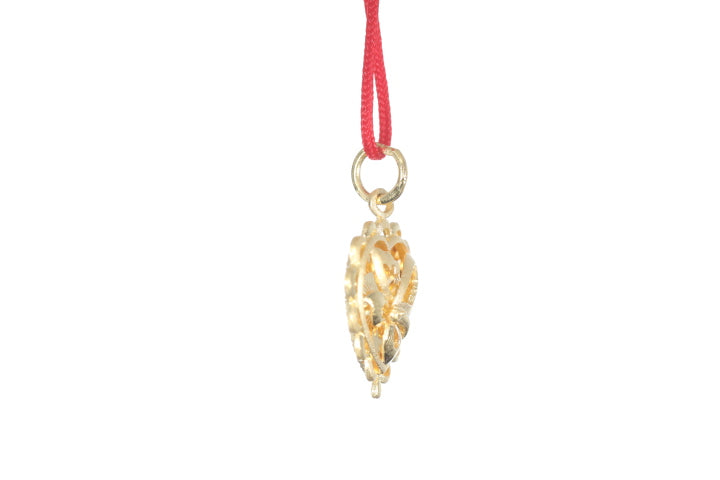 24K Gold Floral Butterfly Pendant