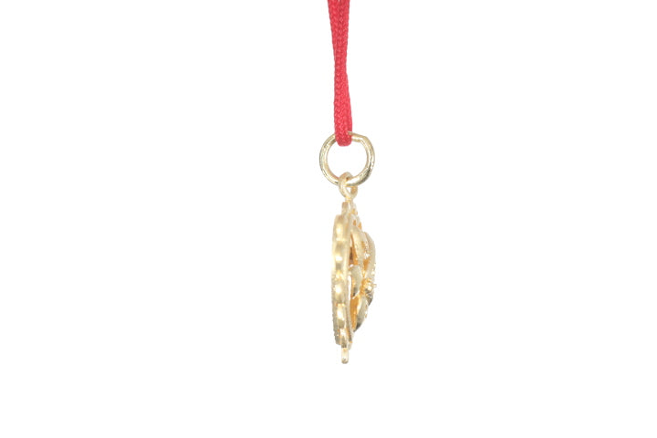 24K Gold Floral Butterfly Pendant