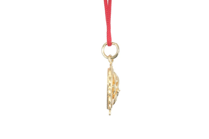 24K Gold Floral Butterfly Pendant