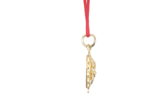 24K Gold Floral Butterfly Pendant