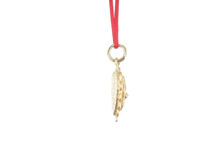 24K Gold Floral Butterfly Pendant