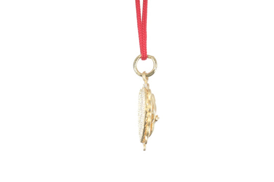 24K Gold Floral Butterfly Pendant