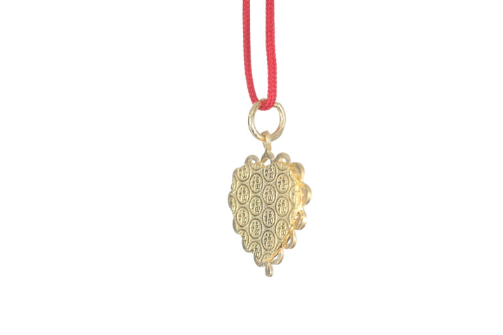 24K Gold Floral Butterfly Pendant