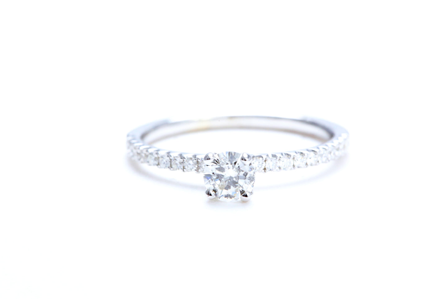 1/3 Carat Center Micro Pavé Diamond Engagement Ring