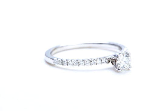 1/3 Carat Center Micro Pavé Diamond Engagement Ring