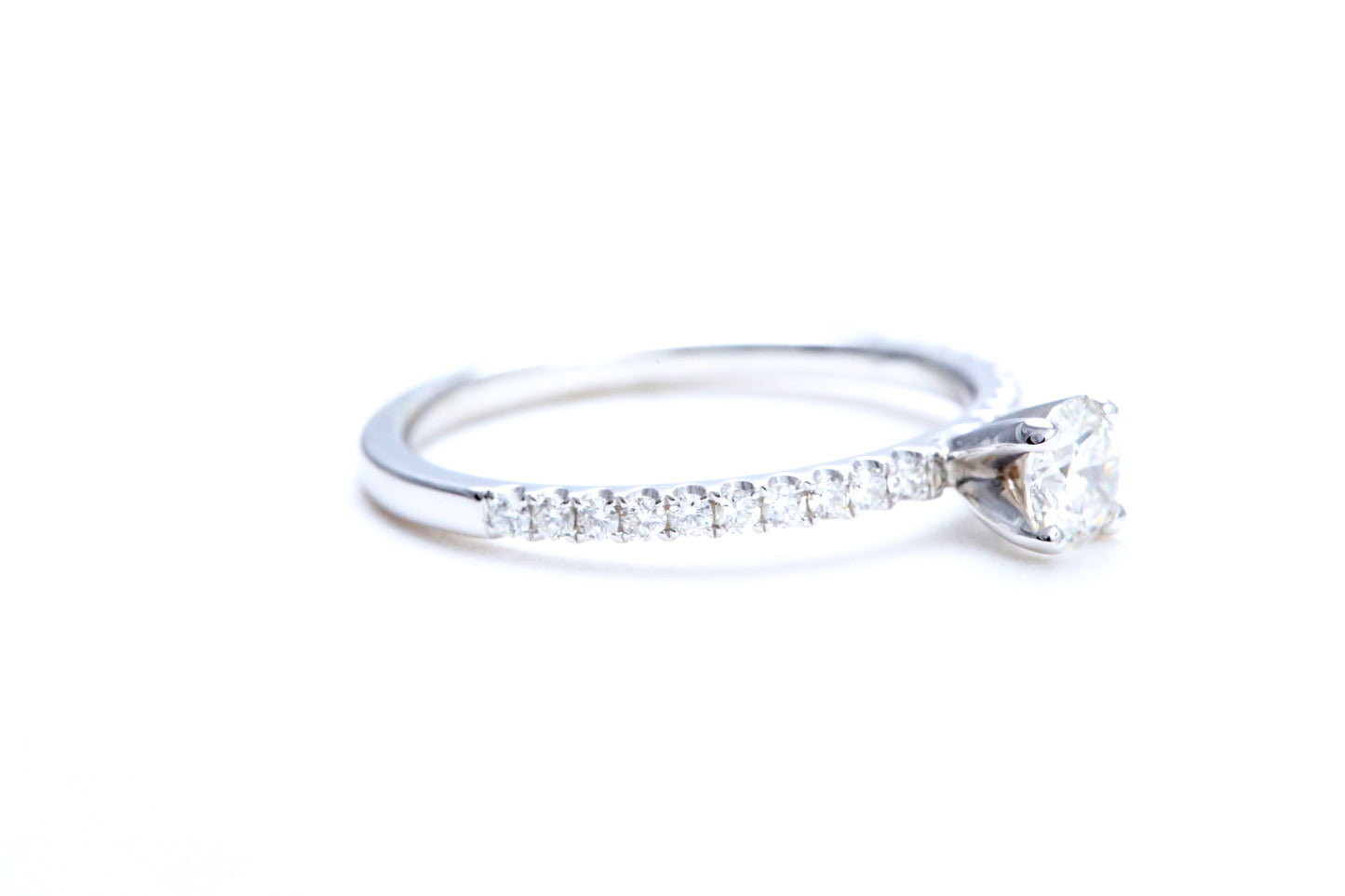 1/3 Carat Center Micro Pavé Diamond Engagement Ring
