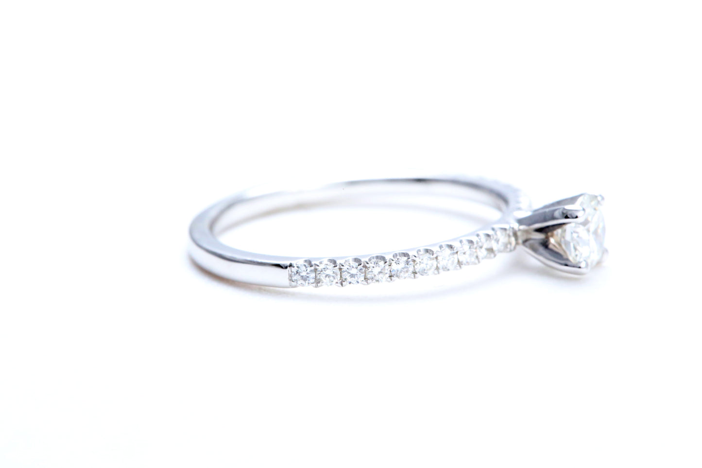 1/3 Carat Center Micro Pavé Diamond Engagement Ring