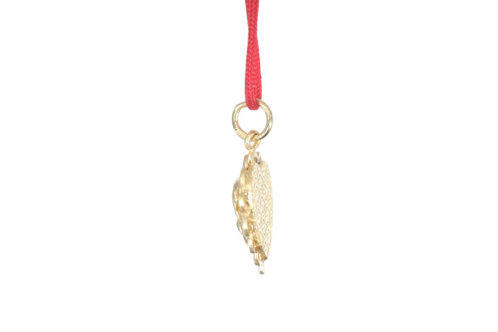 24K Gold Floral Butterfly Pendant