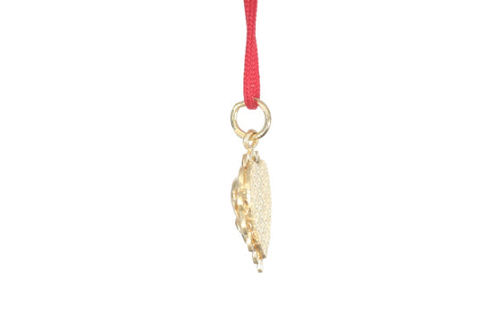 24K Gold Floral Butterfly Pendant