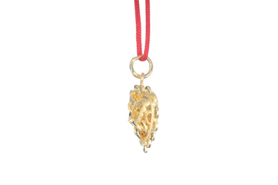 24K Gold Floral Butterfly Pendant