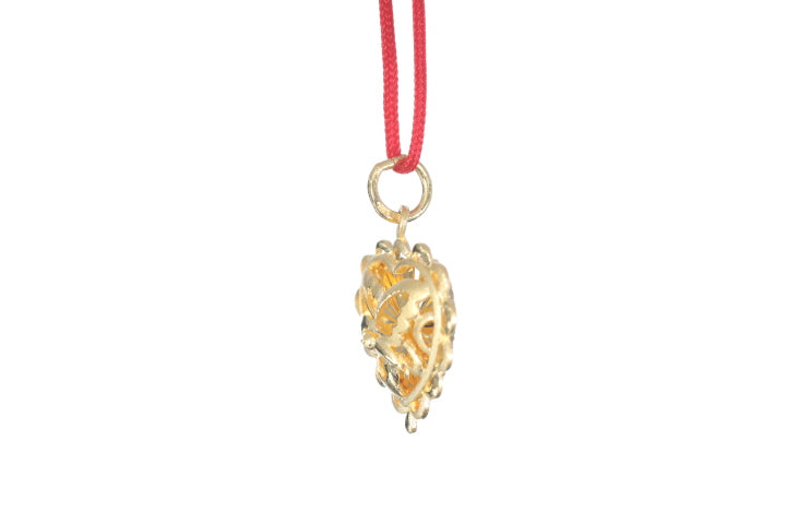 24K Gold Floral Butterfly Pendant