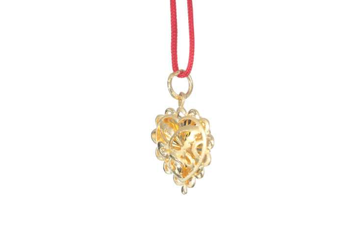 24K Gold Floral Butterfly Pendant