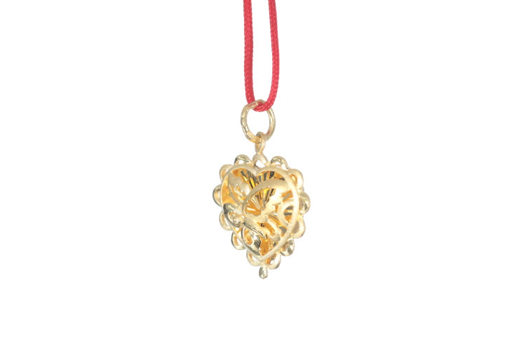 24K Gold Floral Butterfly Pendant