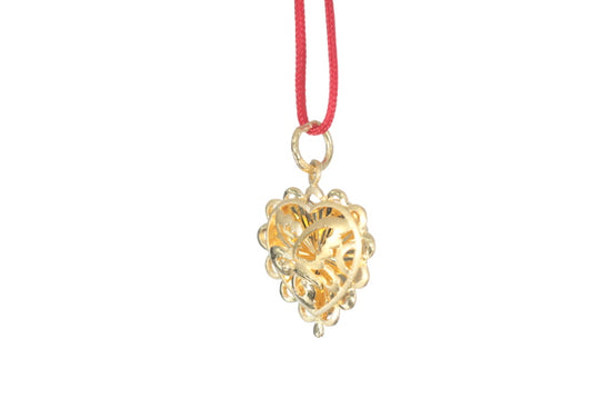 24K Gold Floral Butterfly Pendant