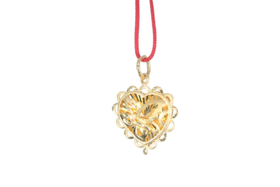 24K Gold Floral Butterfly Pendant
