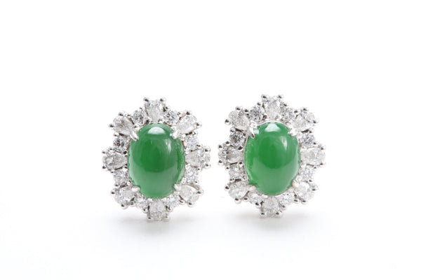 Jadeite and Diamond Earrings